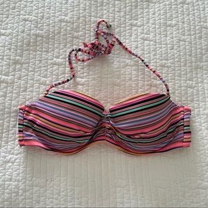 Victoria’s Secret The Flirt Bandeau Bright Striped Bikini Top